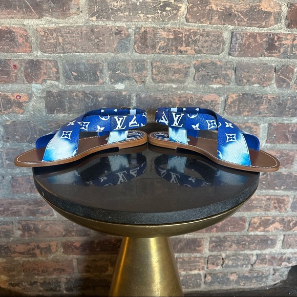 Louis Vuitton 38 Blue Escale Palma Flat Sandals - Picture 3 of 13